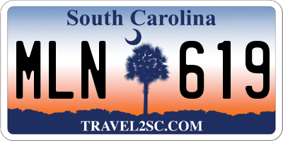SC license plate MLN619