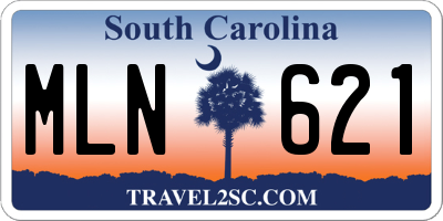 SC license plate MLN621