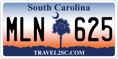 SC license plate MLN625
