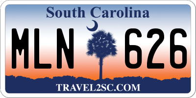SC license plate MLN626