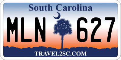 SC license plate MLN627