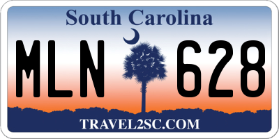 SC license plate MLN628