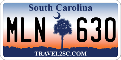 SC license plate MLN630