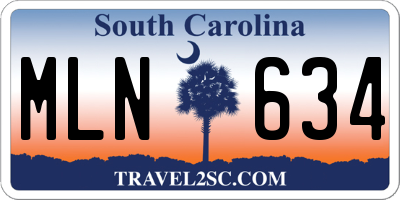 SC license plate MLN634