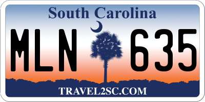 SC license plate MLN635