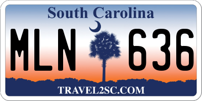 SC license plate MLN636