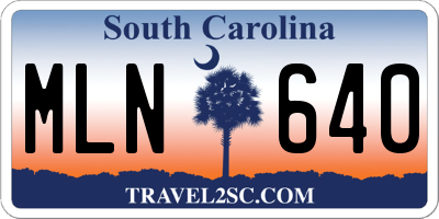 SC license plate MLN640