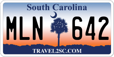 SC license plate MLN642
