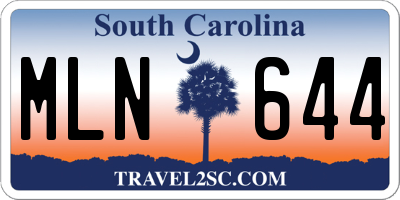 SC license plate MLN644