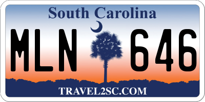 SC license plate MLN646
