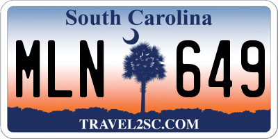 SC license plate MLN649