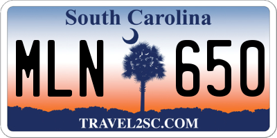 SC license plate MLN650
