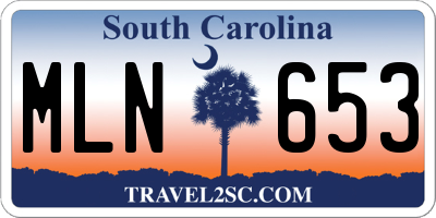 SC license plate MLN653