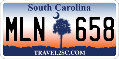 SC license plate MLN658