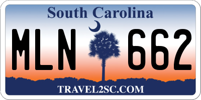 SC license plate MLN662