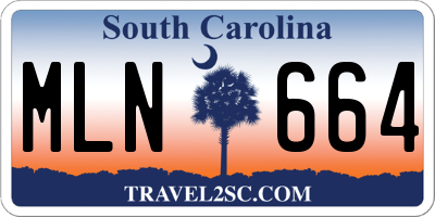 SC license plate MLN664