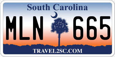 SC license plate MLN665