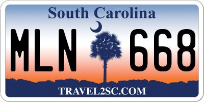 SC license plate MLN668
