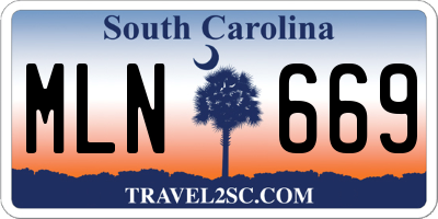 SC license plate MLN669