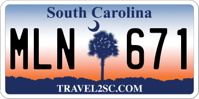 SC license plate MLN671
