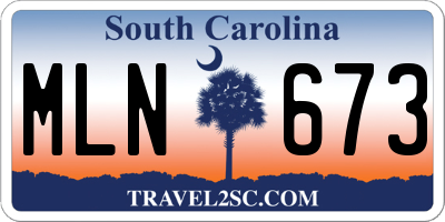 SC license plate MLN673