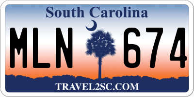 SC license plate MLN674