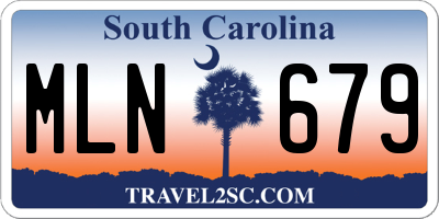SC license plate MLN679