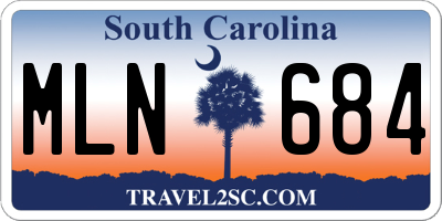 SC license plate MLN684