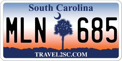 SC license plate MLN685