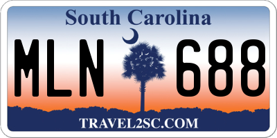 SC license plate MLN688