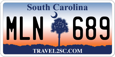 SC license plate MLN689