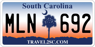 SC license plate MLN692