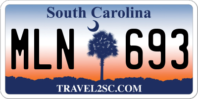 SC license plate MLN693