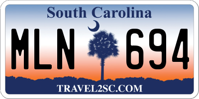 SC license plate MLN694