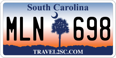 SC license plate MLN698