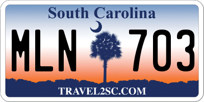 SC license plate MLN703