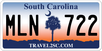 SC license plate MLN722