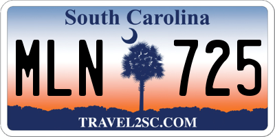 SC license plate MLN725