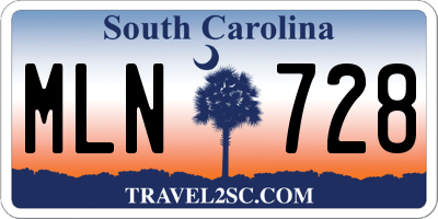 SC license plate MLN728