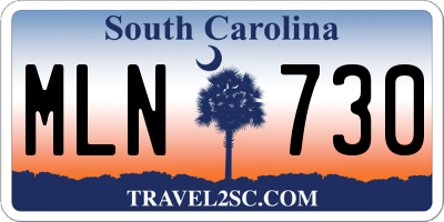 SC license plate MLN730