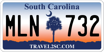 SC license plate MLN732