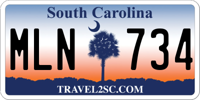 SC license plate MLN734
