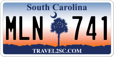 SC license plate MLN741