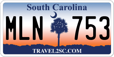 SC license plate MLN753