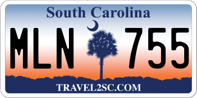 SC license plate MLN755