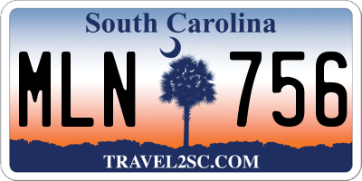 SC license plate MLN756