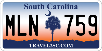 SC license plate MLN759