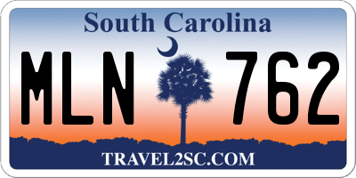 SC license plate MLN762