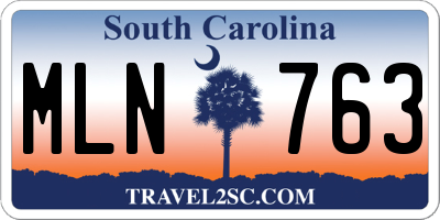 SC license plate MLN763