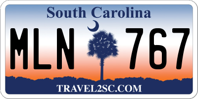 SC license plate MLN767